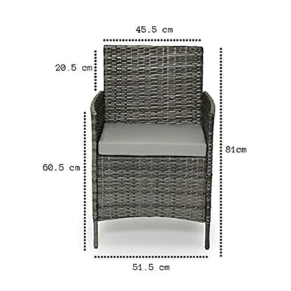 4 Seater Rattan Garden Furniture Set with Coffee Table & Cushions
