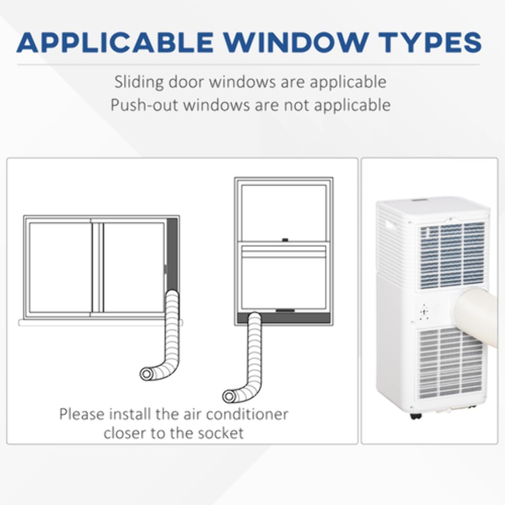 9000 BTU Portable Air Conditioner with Dehumidifier, Sleep Mode, Remote Control & Window Kit