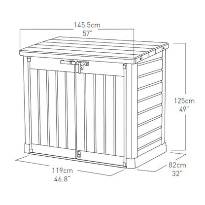 1200L Storage Shed - Beige / Brown
