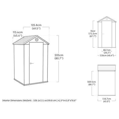 4x4ft Outdoor Garden Storage Shed with Window, Ventilation & Weatherproof Design