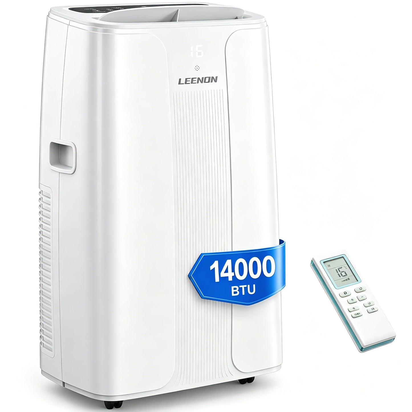 14000 BTU Portable Air Conditioner with Dehumidifier, Fan, Auto Swing & Remote Control