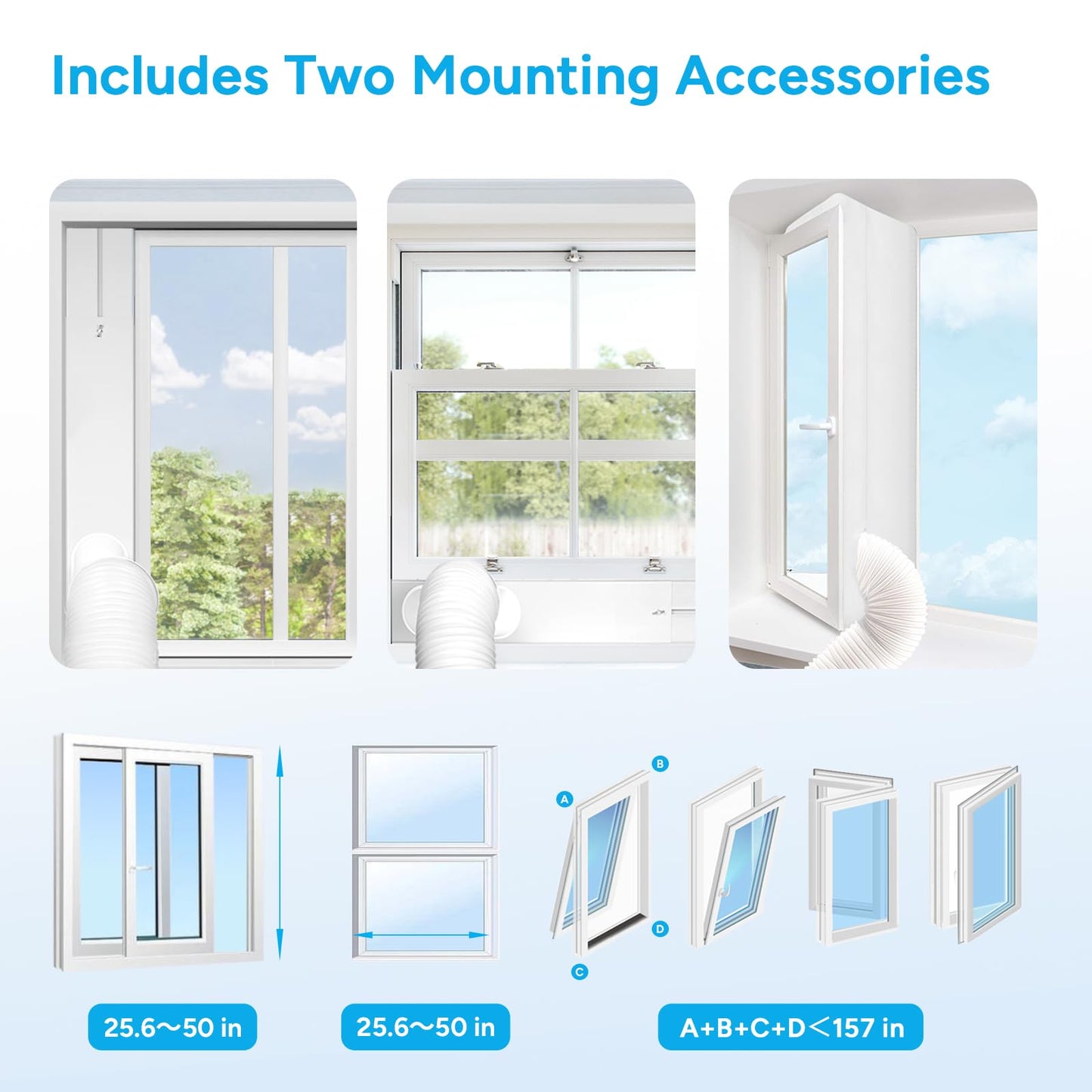 9000 BTU Portable Air Conditioner with Dehumidifier, Sleep Mode, Child Lock & Dual Window Kit