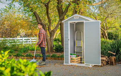 4x3ft Outdoor Garden Storage Shed with Weatherproof Design & Ventilation