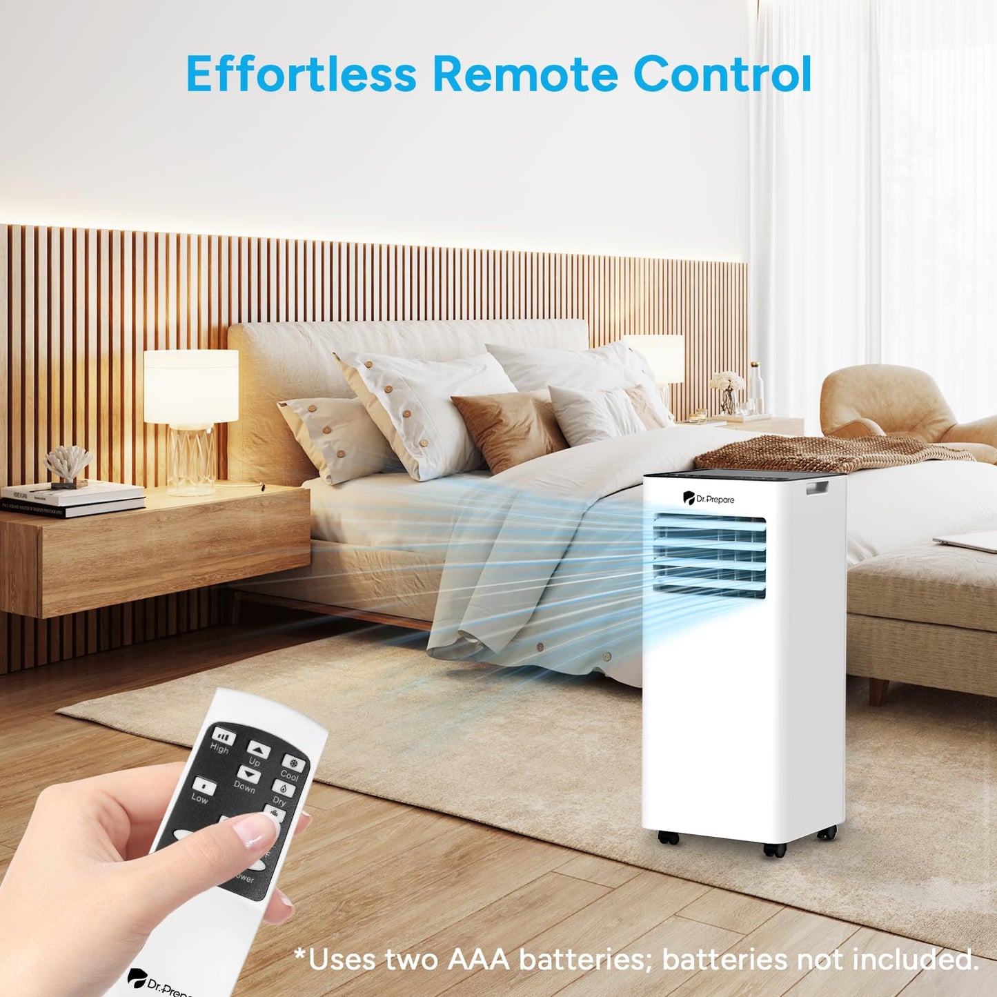 9000 BTU Portable Air Conditioner with Dehumidifier, Sleep Mode, Child Lock & Dual Window Kit