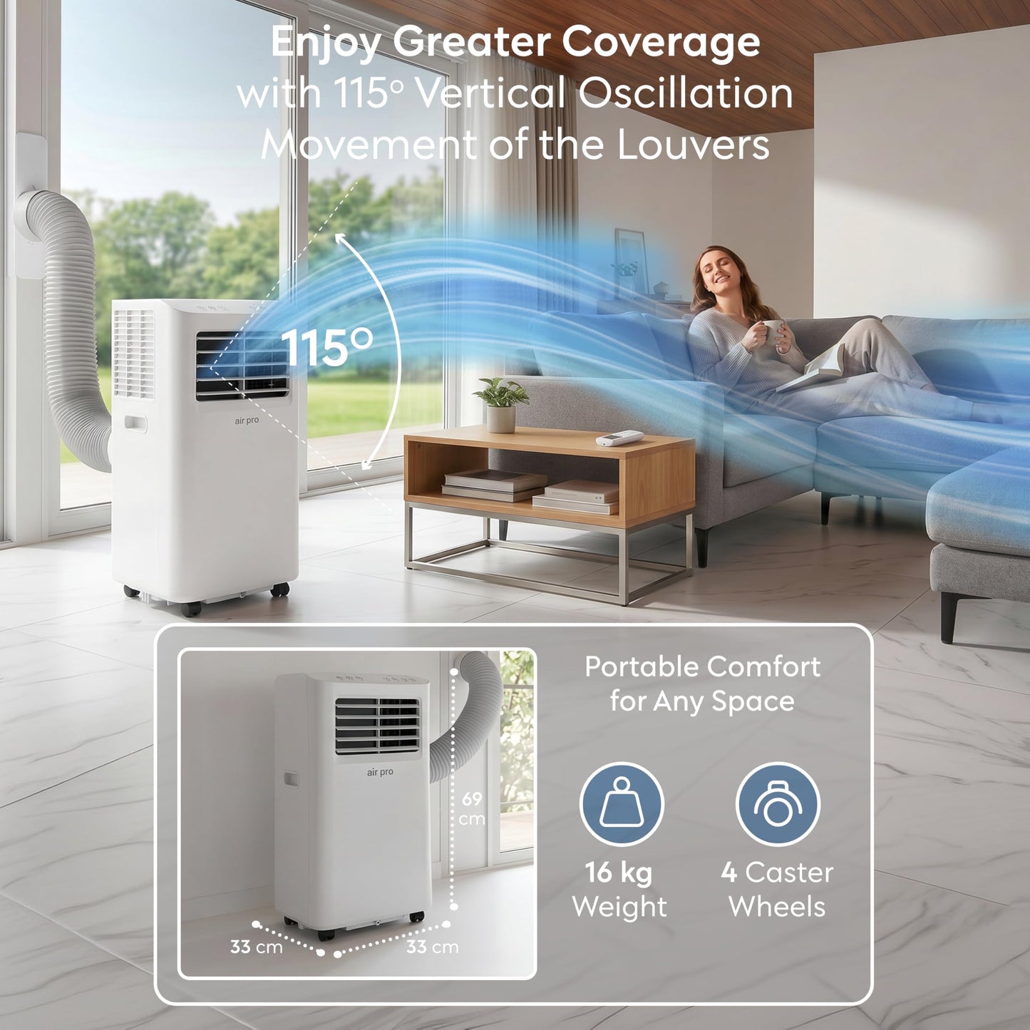 Smart 4-in-1 Portable Air Conditioner with WiFi Control & Window Kit