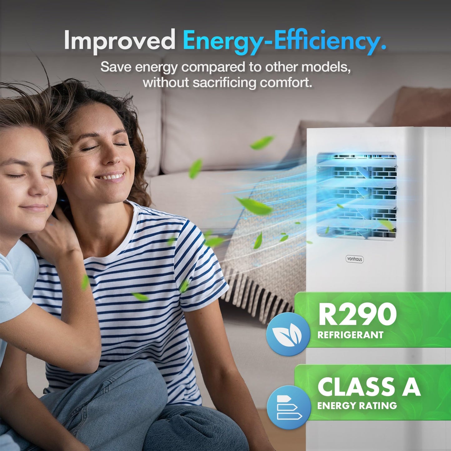 12000 BTU Smart Portable Air Conditioner with WiFi, Remote Control & 4-in-1 Modes