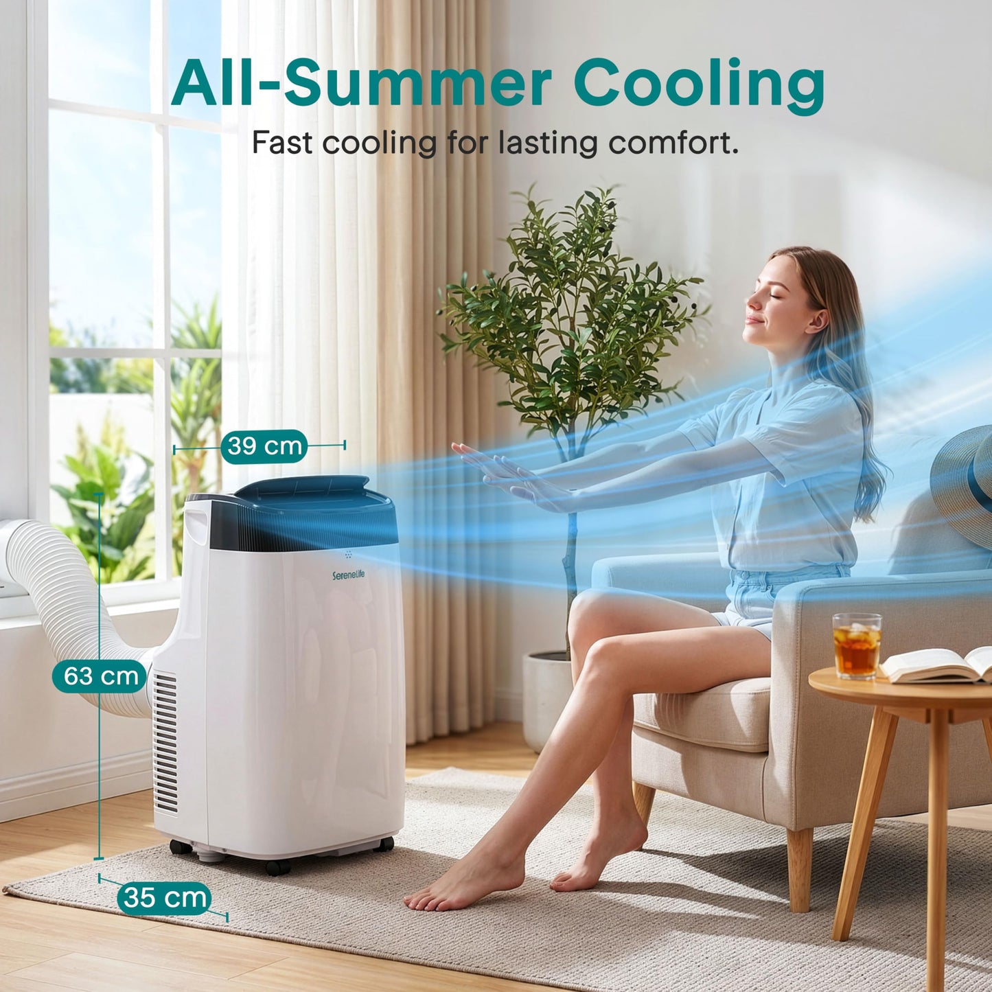 7000 BTU Portable Air Conditioner with Dehumidifier, Sleep Mode & Window Kit