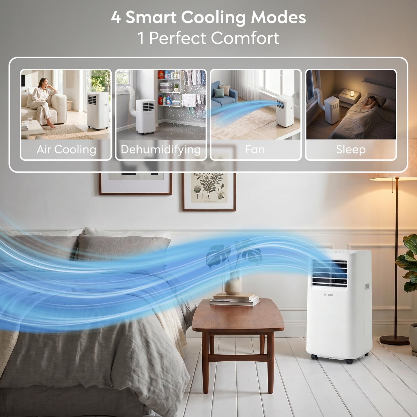 Smart 4-in-1 Portable Air Conditioner with WiFi Control & Window Kit
