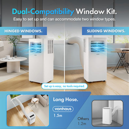12000 BTU Smart Portable Air Conditioner with WiFi, Remote Control & 4-in-1 Modes