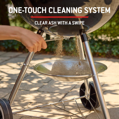 47cm Charcoal Kettle BBQ Grill with Lid Thermometer & One-Touch Cleaning System