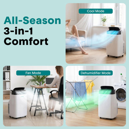 7000 BTU Portable Air Conditioner with Dehumidifier, Sleep Mode & Window Kit