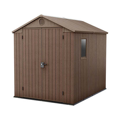 6x8ft Outdoor Garden Storage Shed with Double Doors & Weatherproof Design