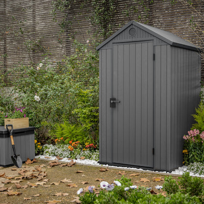 4x4ft Outdoor Garden Storage Shed with Window, Ventilation & Weatherproof Design