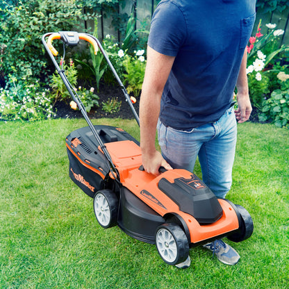 24V Cordless Lawn Mower with Battery, Fast Charger & Rear Roller