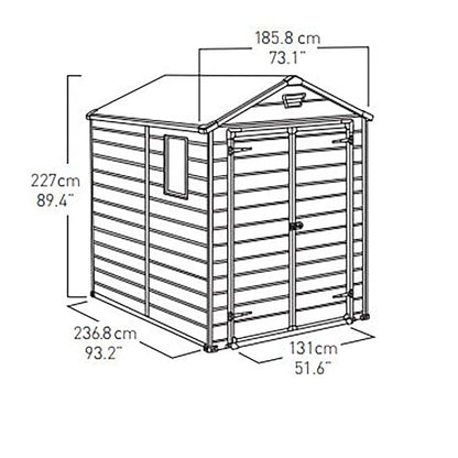 6 Ft. W X 8 Ft. D Apex Outdoor Garden Shed