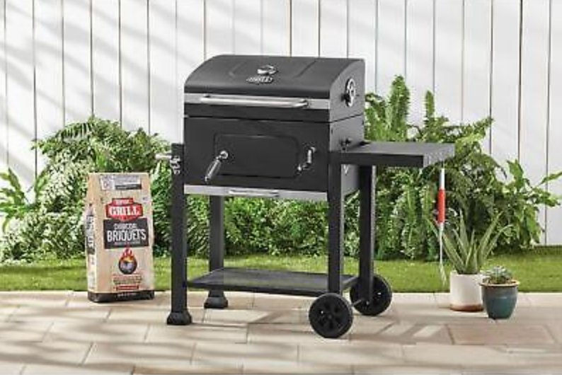 Charcoal Grill Heavy Duty 24-Inch Black BBQ Barbecue Outdoor Cooking Grilling