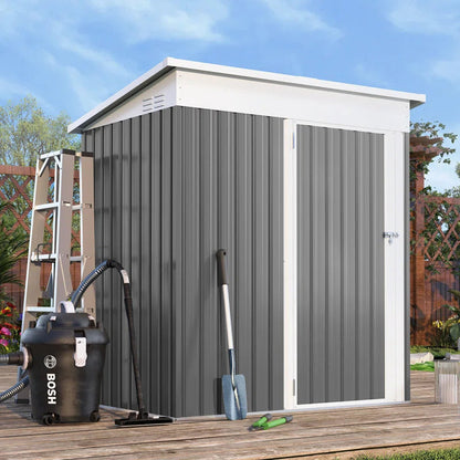 5 Ft. W X 3 Ft. D Metal Lean-To Garden Shed